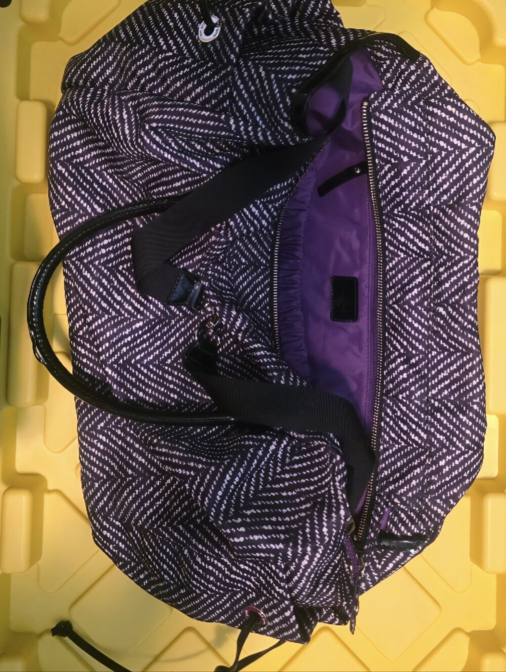 Kate Spade Diaper Bag Leather And Fabric Extra Large Shoulder Bag